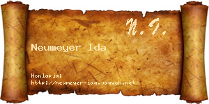 Neumeyer Ida névjegykártya
